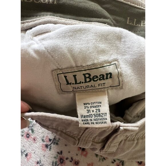 L.L. Bean Mens Beige Utility Cargo Pants With Side Pockets & Belt Loops - Picture 11 of 13